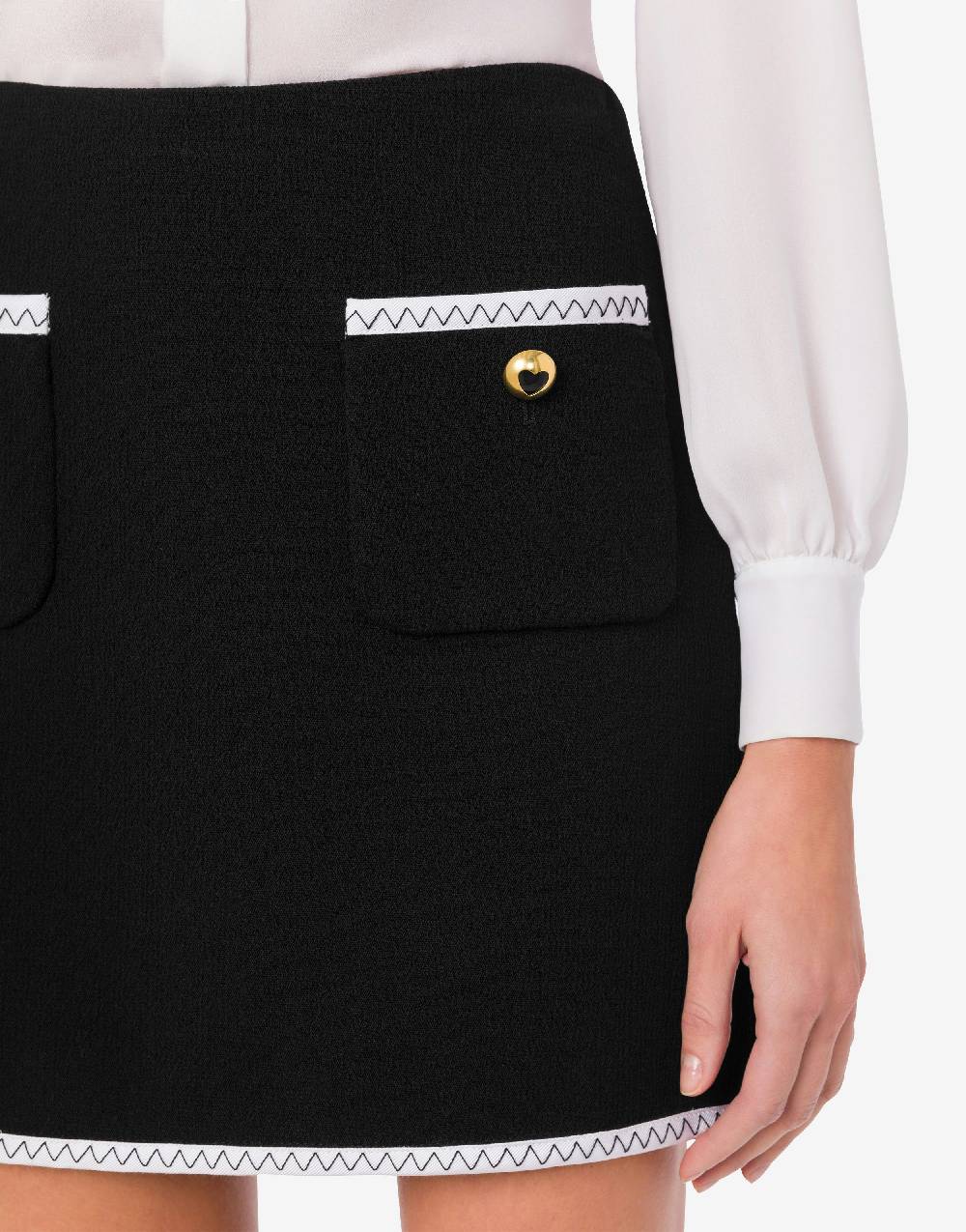Love Moschino Minigonna Gold Heart Buttons Enormi sconti