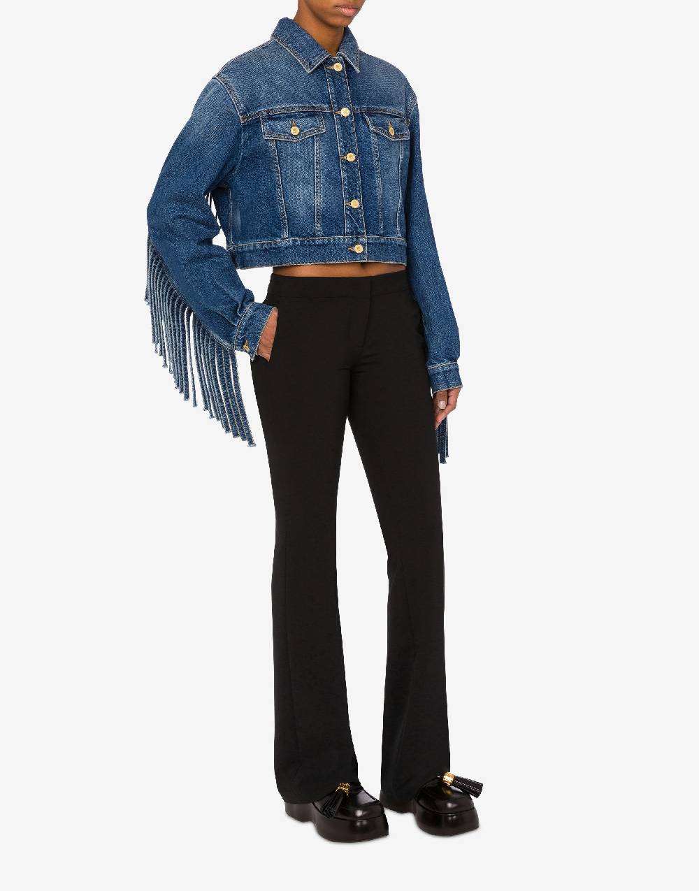 Love Moschino Giacca cropped con frange In Saldo