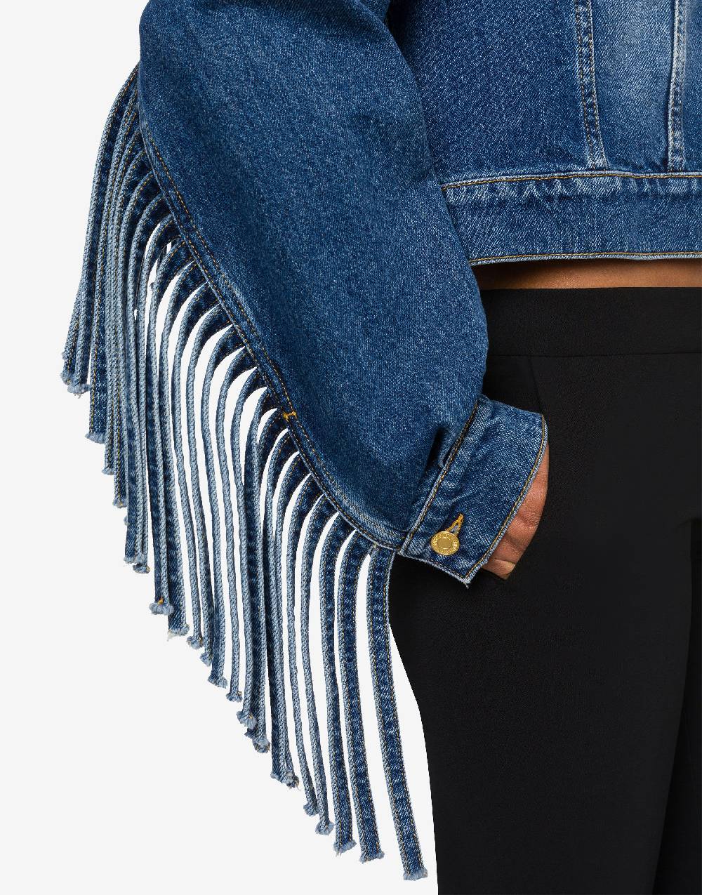 Love Moschino Giacca cropped con frange In Saldo
