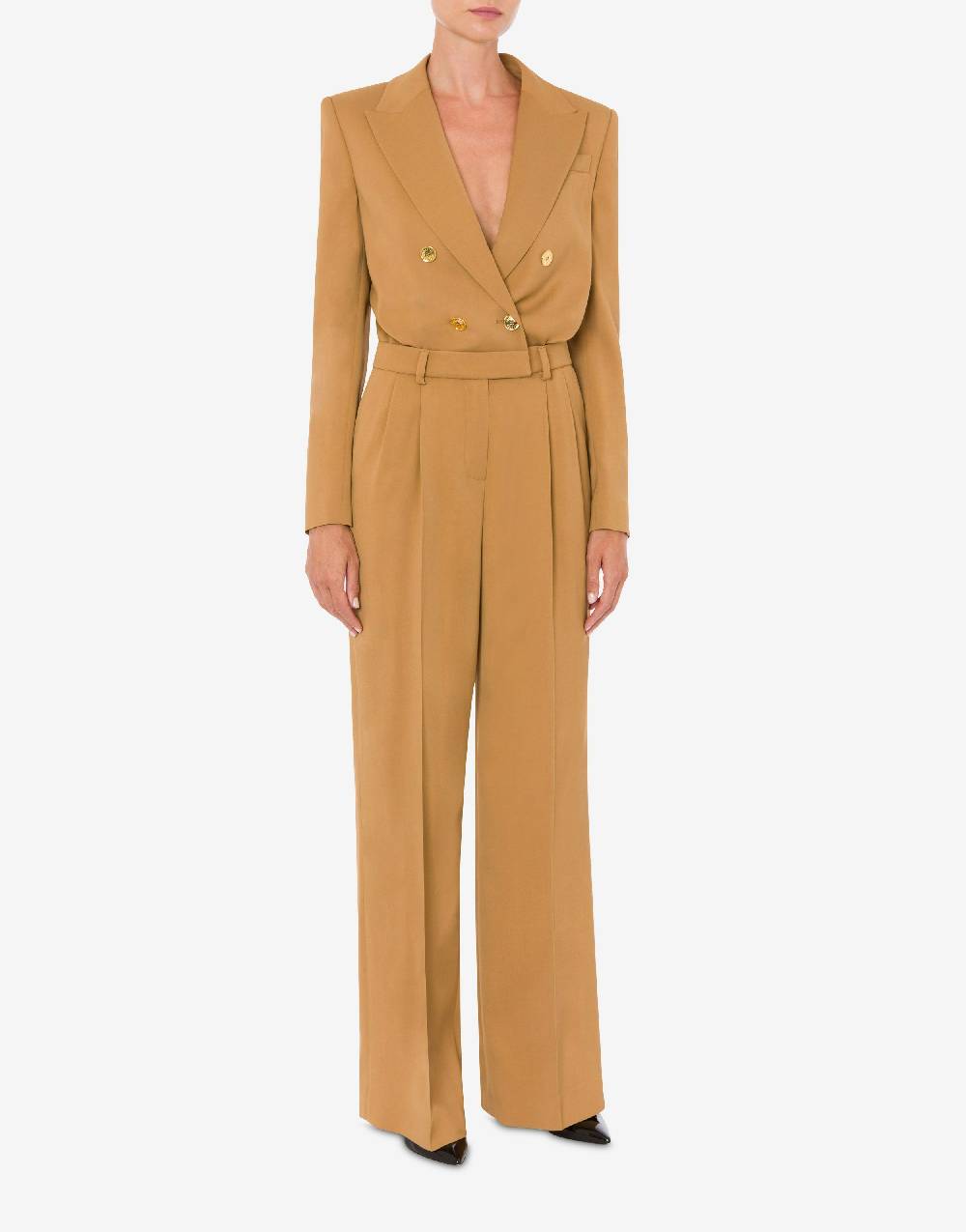 Love Moschino Tuta in diagonale di viscosa stretch Gold Buttons Acquista Ora