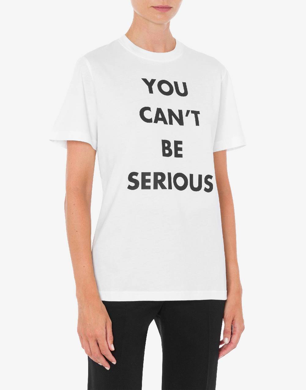 Love Moschino T-shirt in jersey organico You Can't Be Serious Promozione Limitata