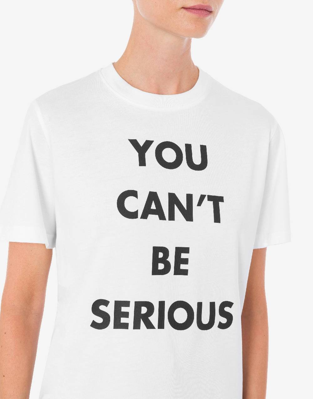 Love Moschino T-shirt in jersey organico You Can't Be Serious Promozione Limitata