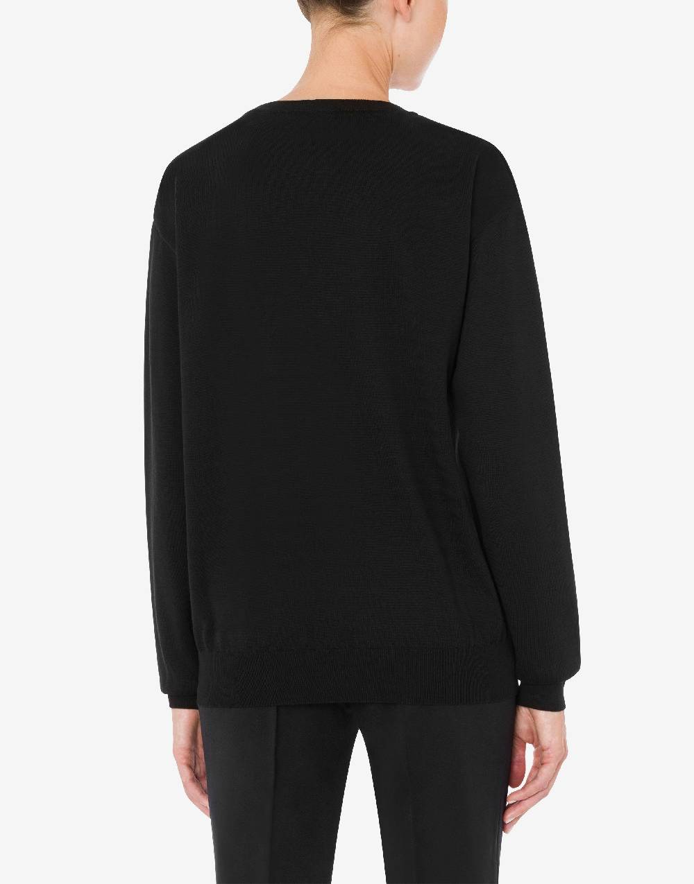 Love Moschino Pullover in cotone Drawn Teddy Bear Outlet