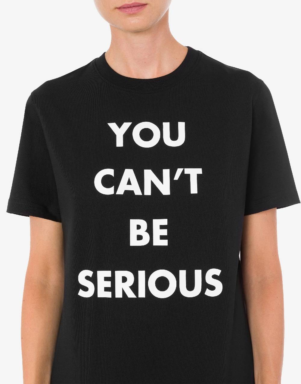 Love Moschino T-shirt in jersey organico You Can't Be Serious Saldi