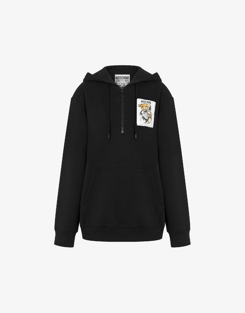 Love Moschino Felpa con cappuccio e zip Drawn Teddy Bear
