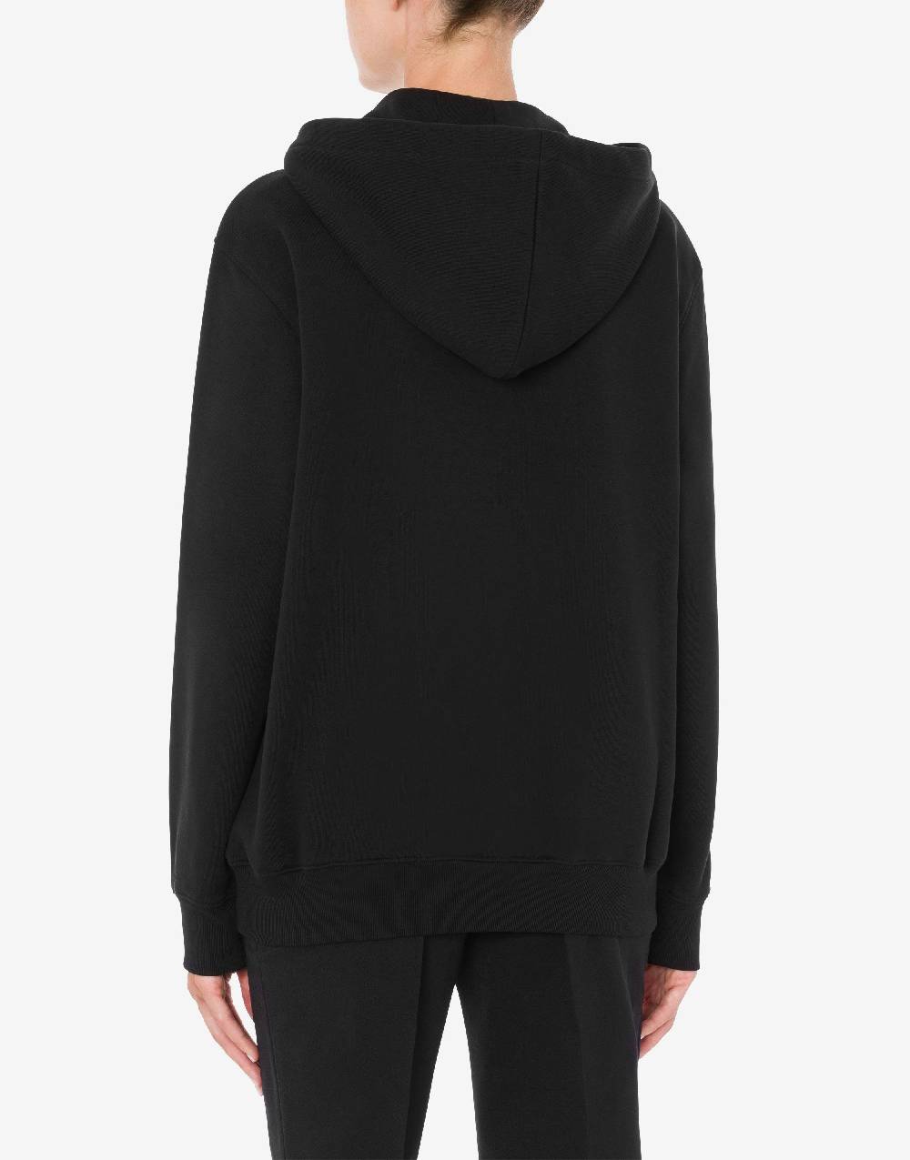 Love Moschino Felpa con cappuccio e zip Drawn Teddy Bear Offerte