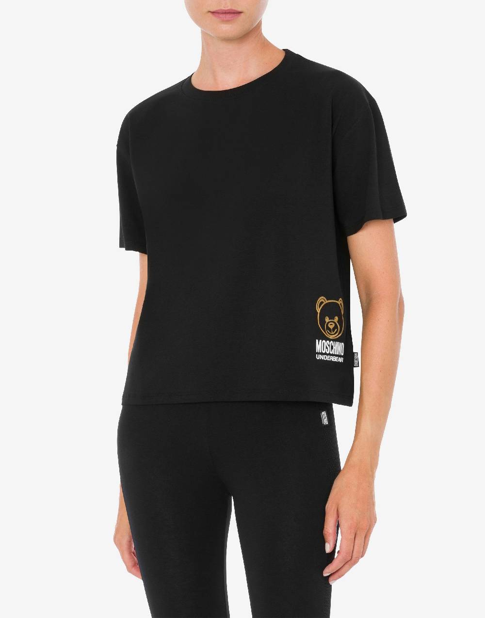 Love Moschino T-shirt in jersey stretch Flock Teddy Bear Hotsell