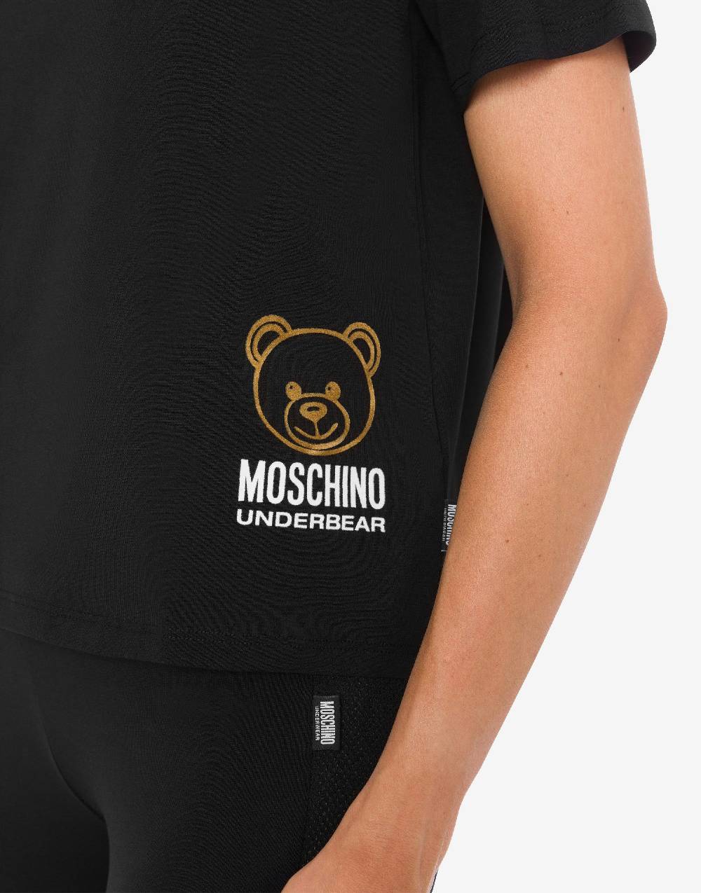 Love Moschino T-shirt in jersey stretch Flock Teddy Bear Hotsell