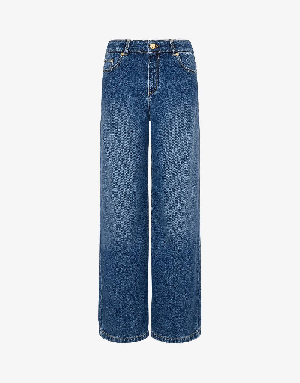 Love Moschino Pantalone in denim Teddy Bear Button