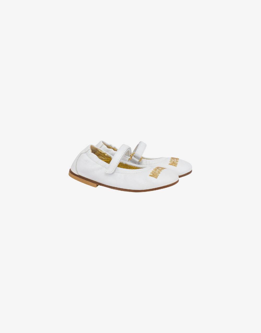 Love Moschino Ballerine in nappa Studded Logo