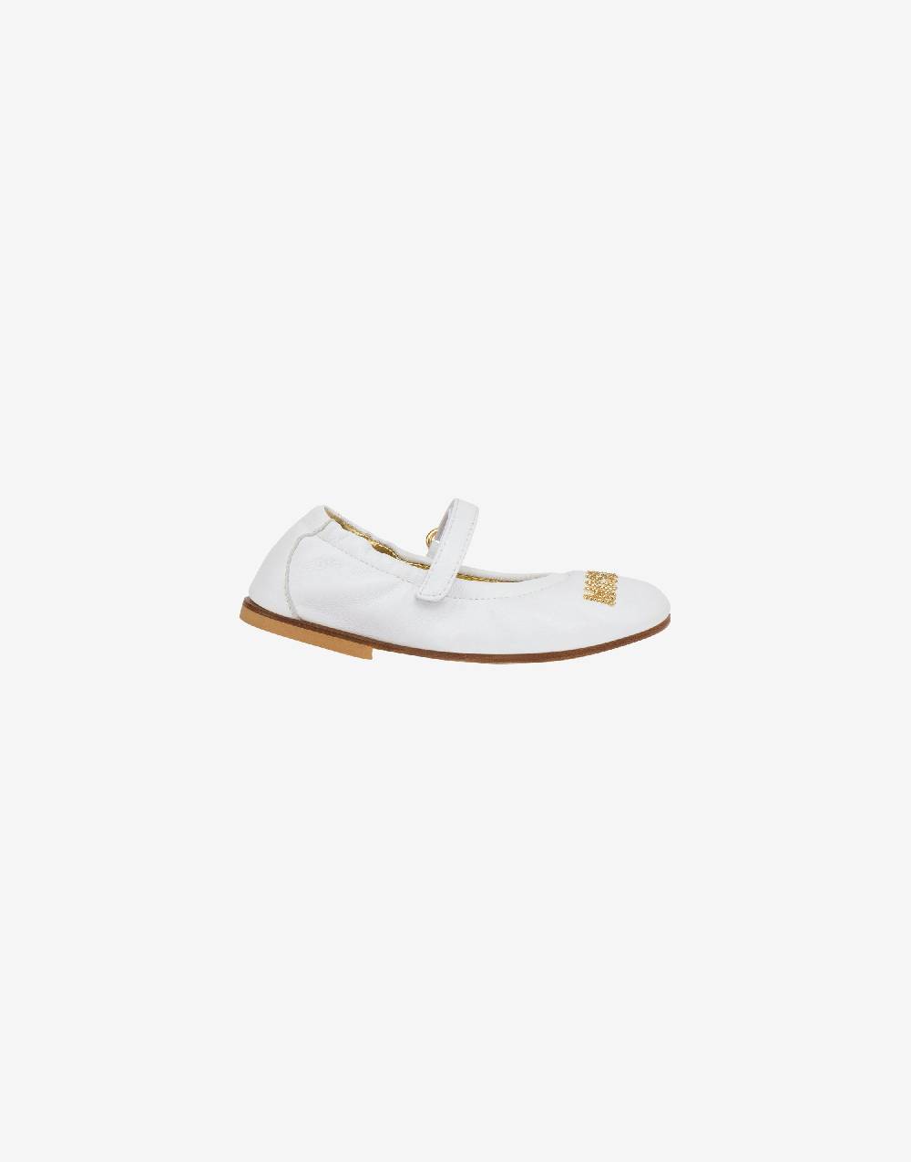 Love Moschino Ballerine in nappa Studded Logo Qualità Garantita