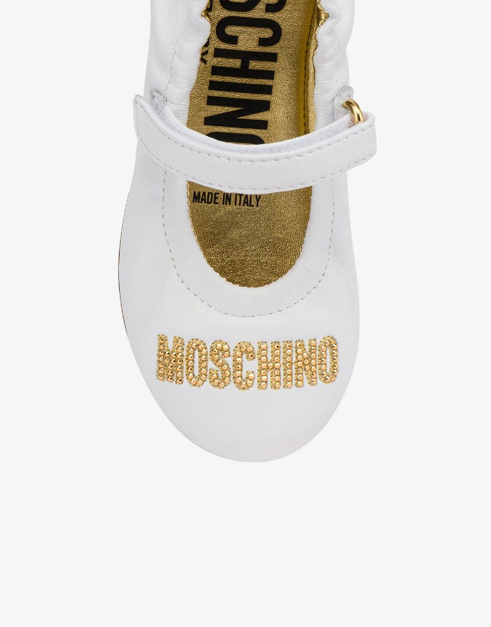 Love Moschino Ballerine in nappa Studded Logo Qualità Garantita