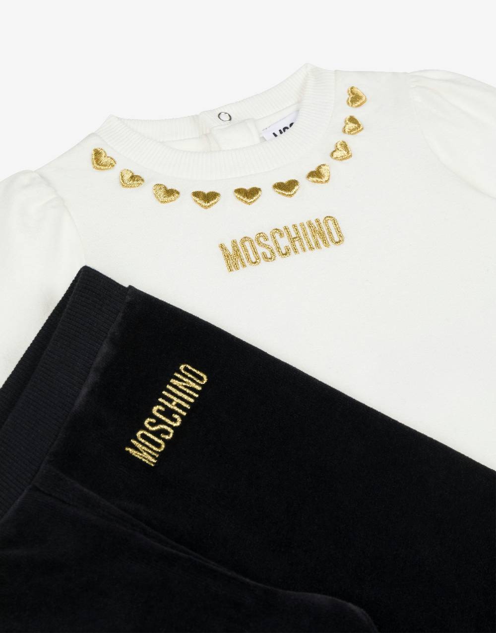 Love Moschino Completo tuta in felpa Gold Hearts Promozione Limitata