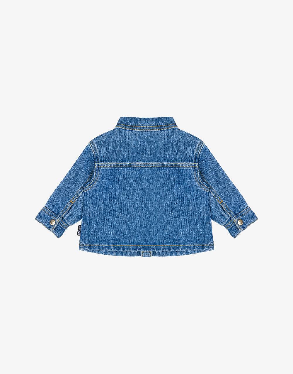 Love Moschino Camicia in denim stretch Teddy Patch Saldi Di Fabbrica