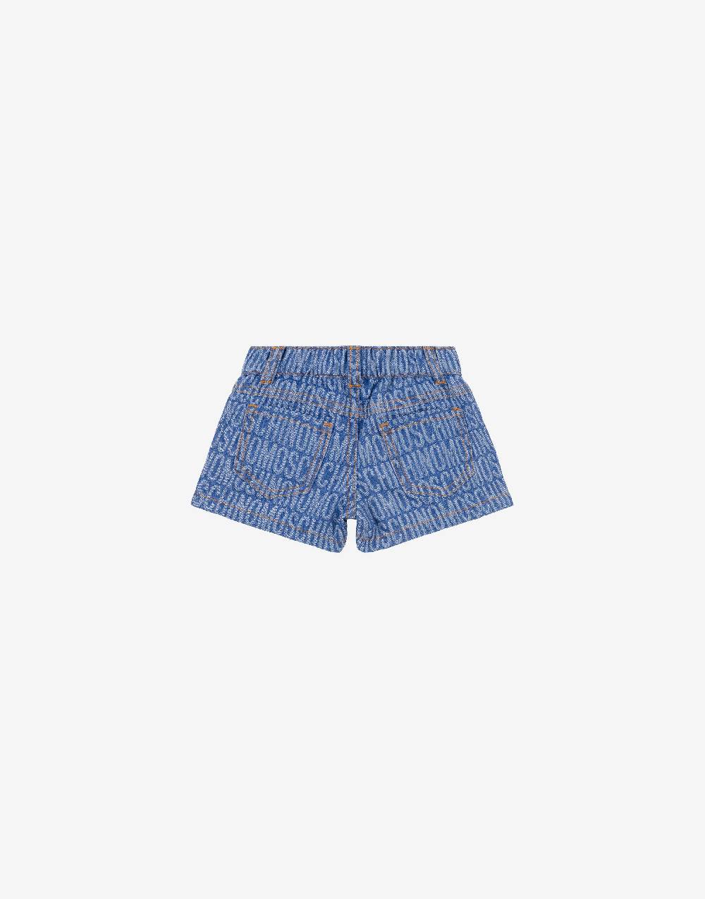 Love Moschino Short in denim Allover Logo Soddisfazione Garantita