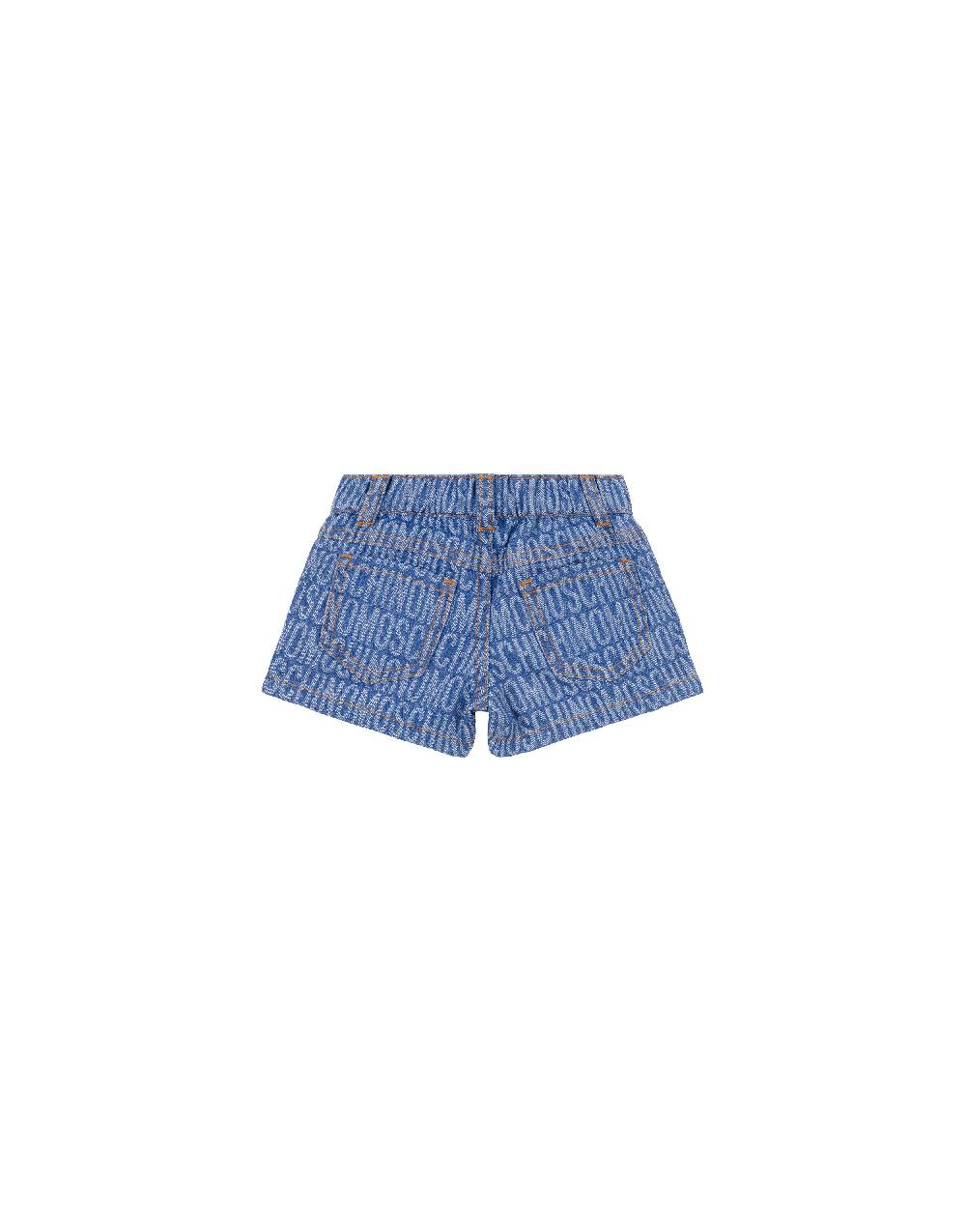 Love Moschino Short in denim Allover Logo Soddisfazione Garantita