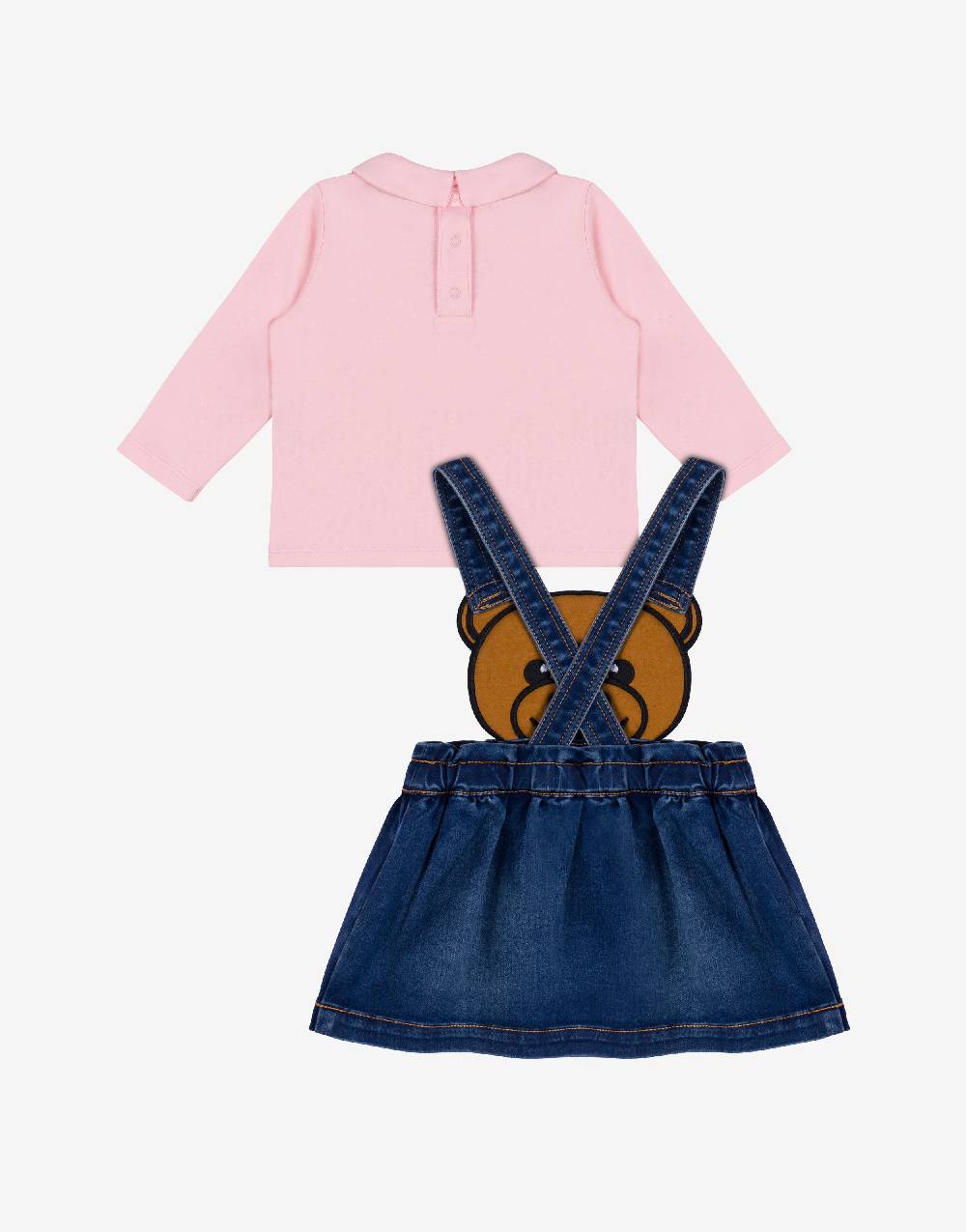Love Moschino Completo blusa e gonna salopette Moschino Teddy Bear Prezzo Ridotto