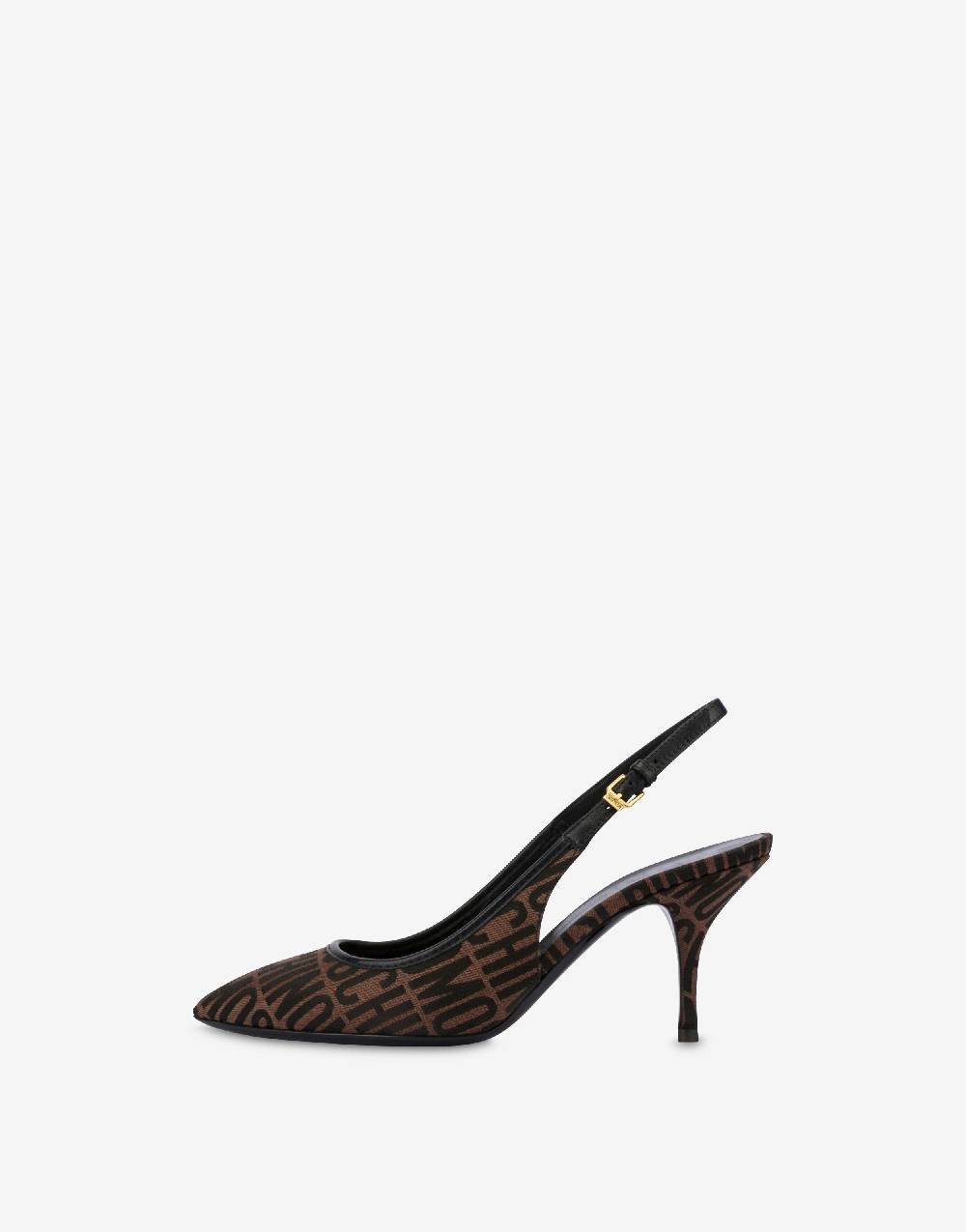 Love Moschino Slingback in nylon Allover Logo Negozi Online
