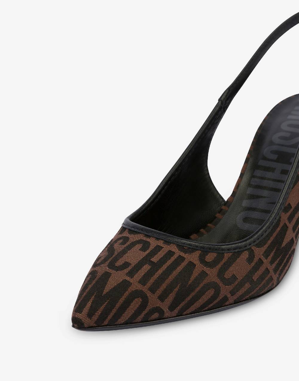 Love Moschino Slingback in nylon Allover Logo Negozi Online