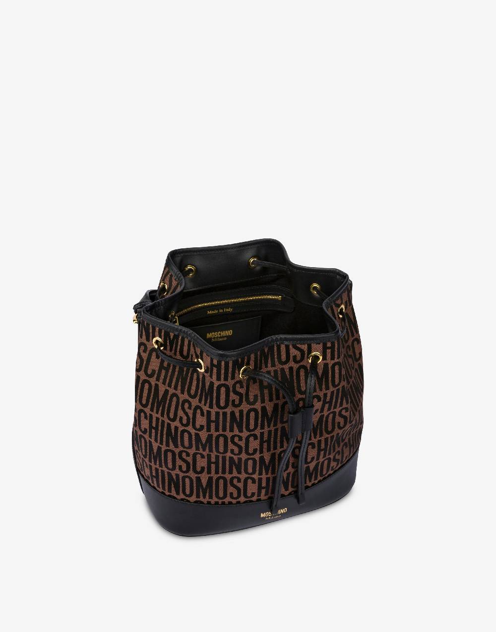 Love Moschino Borsa a secchiello in nylon Allover Logo Shopping Online