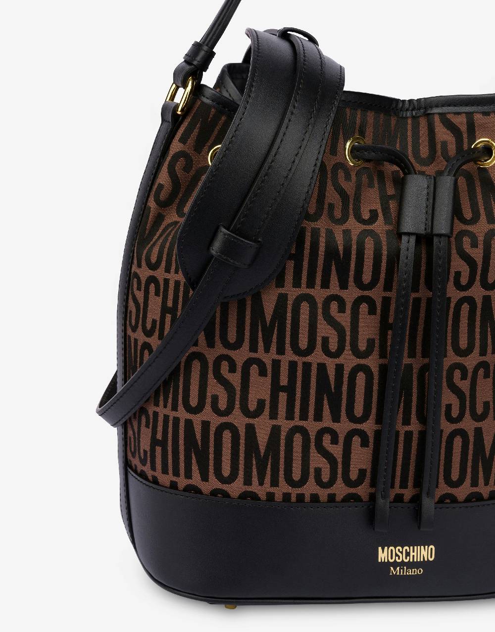 Love Moschino Borsa a secchiello in nylon Allover Logo Shopping Online