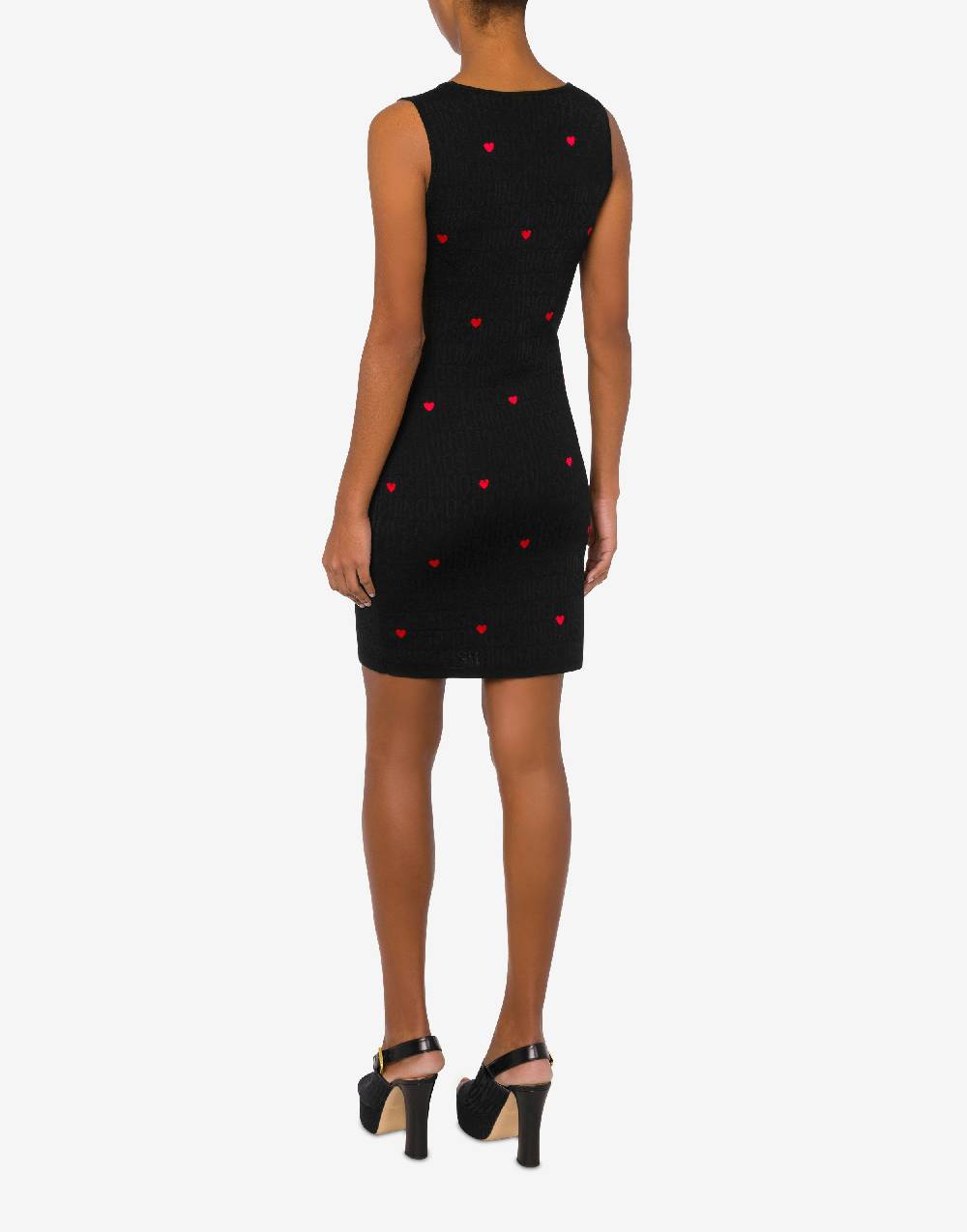 Love Moschino Abito in lana con cuori Allover Logo Sottocosto