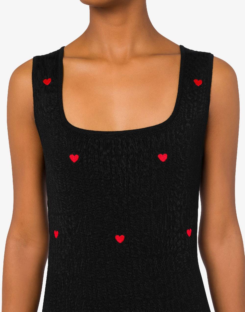 Love Moschino Abito in lana con cuori Allover Logo Sottocosto
