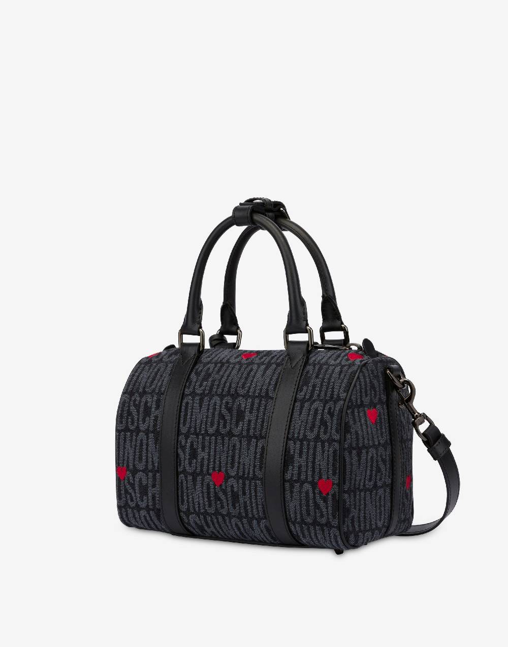 Love Moschino Borsa a bauletto con cuori Allover Logo Novità