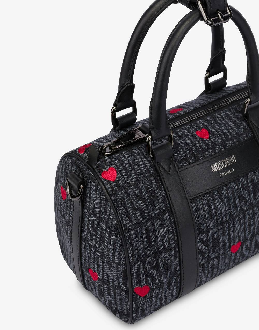 Love Moschino Borsa a bauletto con cuori Allover Logo Novità