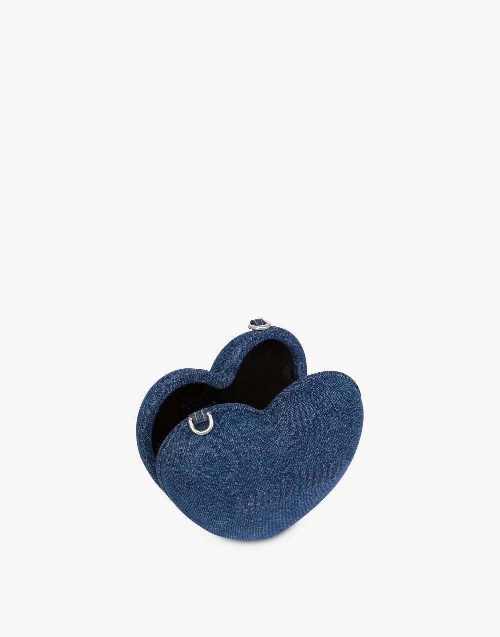 Love Moschino Moschino Heartbeat bag in denim con logo Nuova