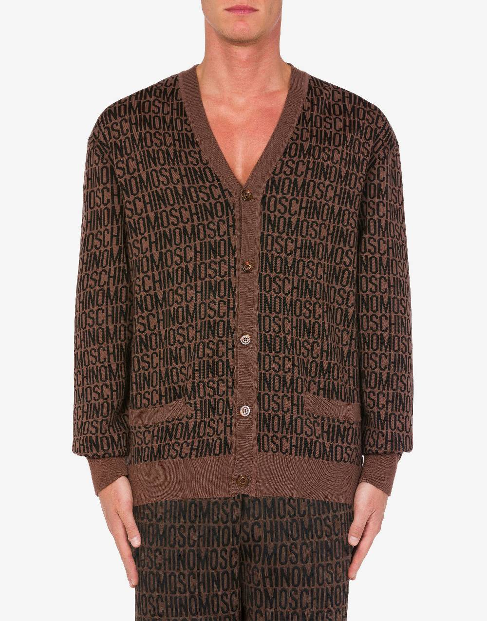 Love Moschino Cardigan in lana jacquard Allover Logo Shopping Online