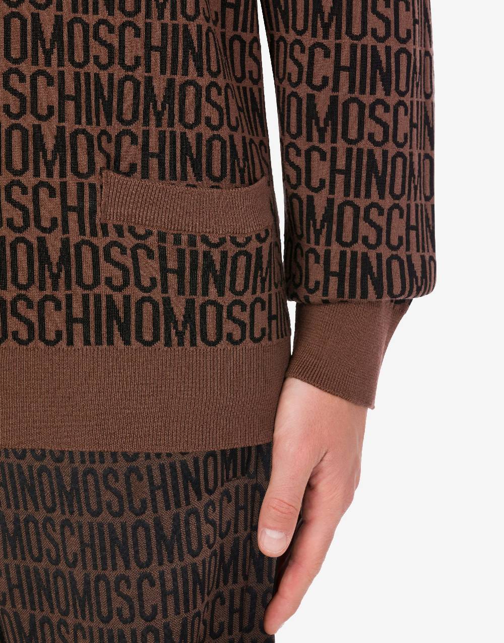 Love Moschino Cardigan in lana jacquard Allover Logo Shopping Online