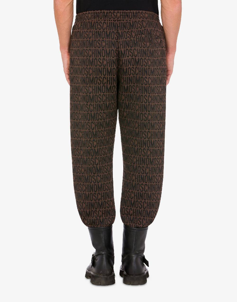 Love Moschino Jogging in felpa jacquard Allover Logo Prezzo Ridotto