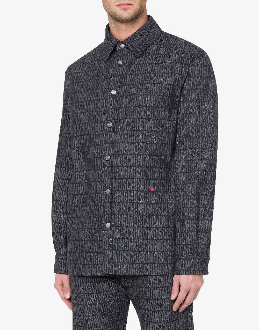 Love Moschino Camicia in denim Allover Logo Sottocosto