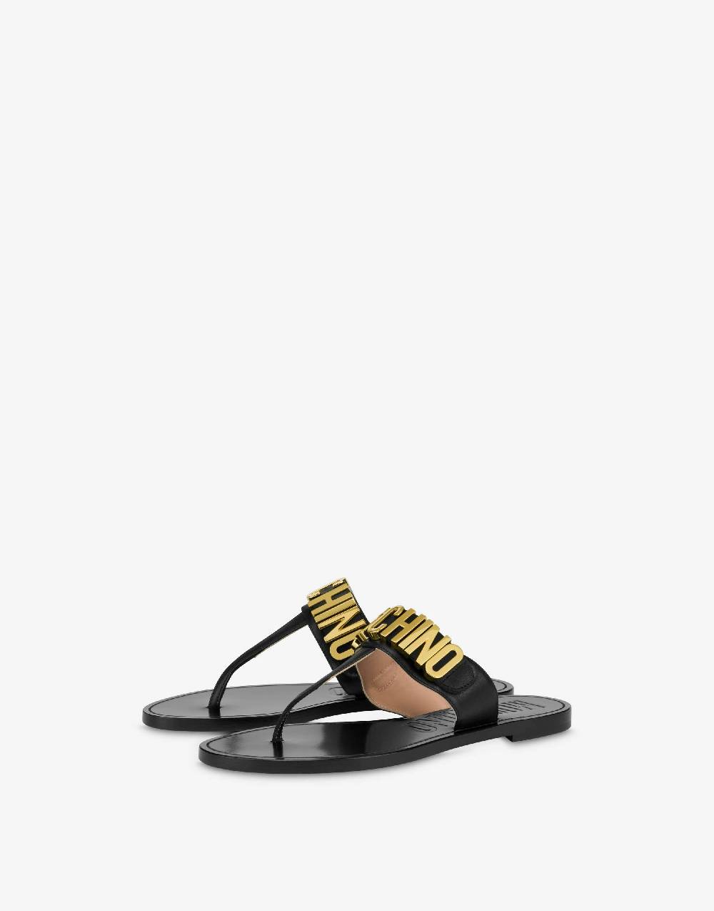Love Moschino Sandali infradito in vitello Logo Lettering