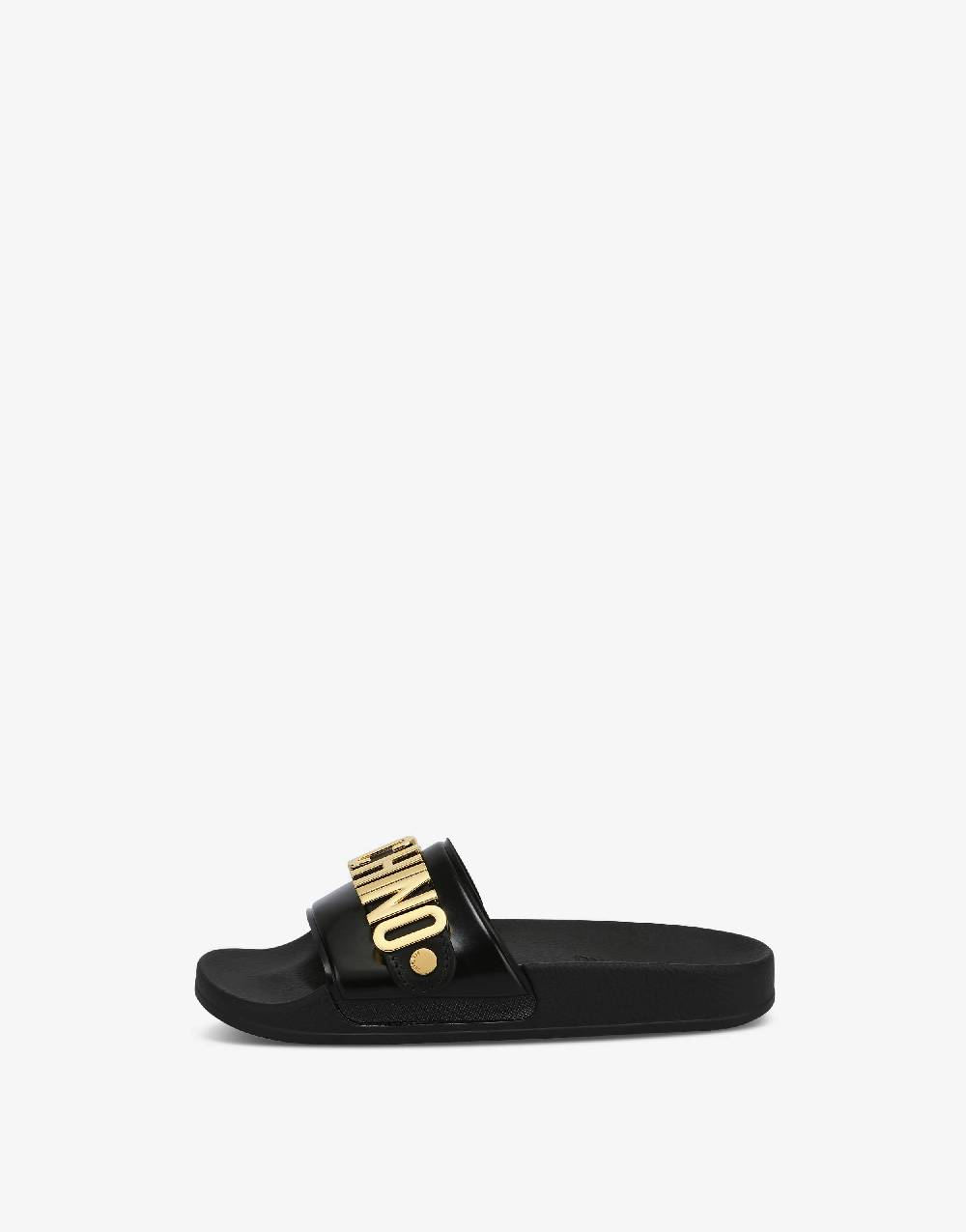 Love Moschino Slide sandal in PVC con logo Lettering Offerta
