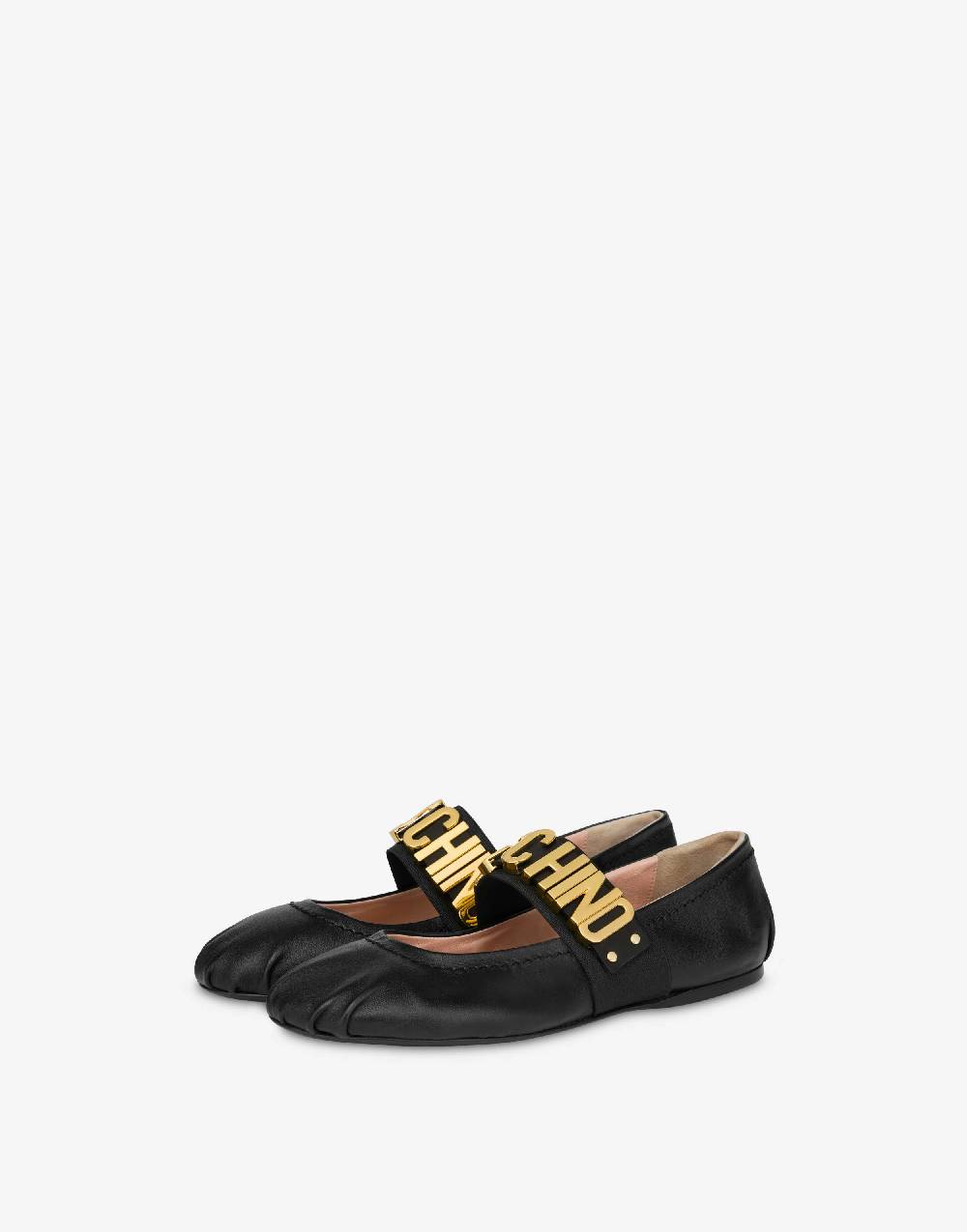 Love Moschino Ballerine in nappa Maxi Lettering