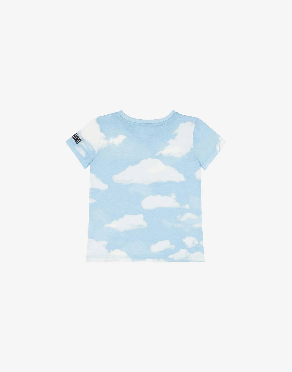 Love Moschino T-shirt in jersey Allover Clouds Saldi Di Fabbrica