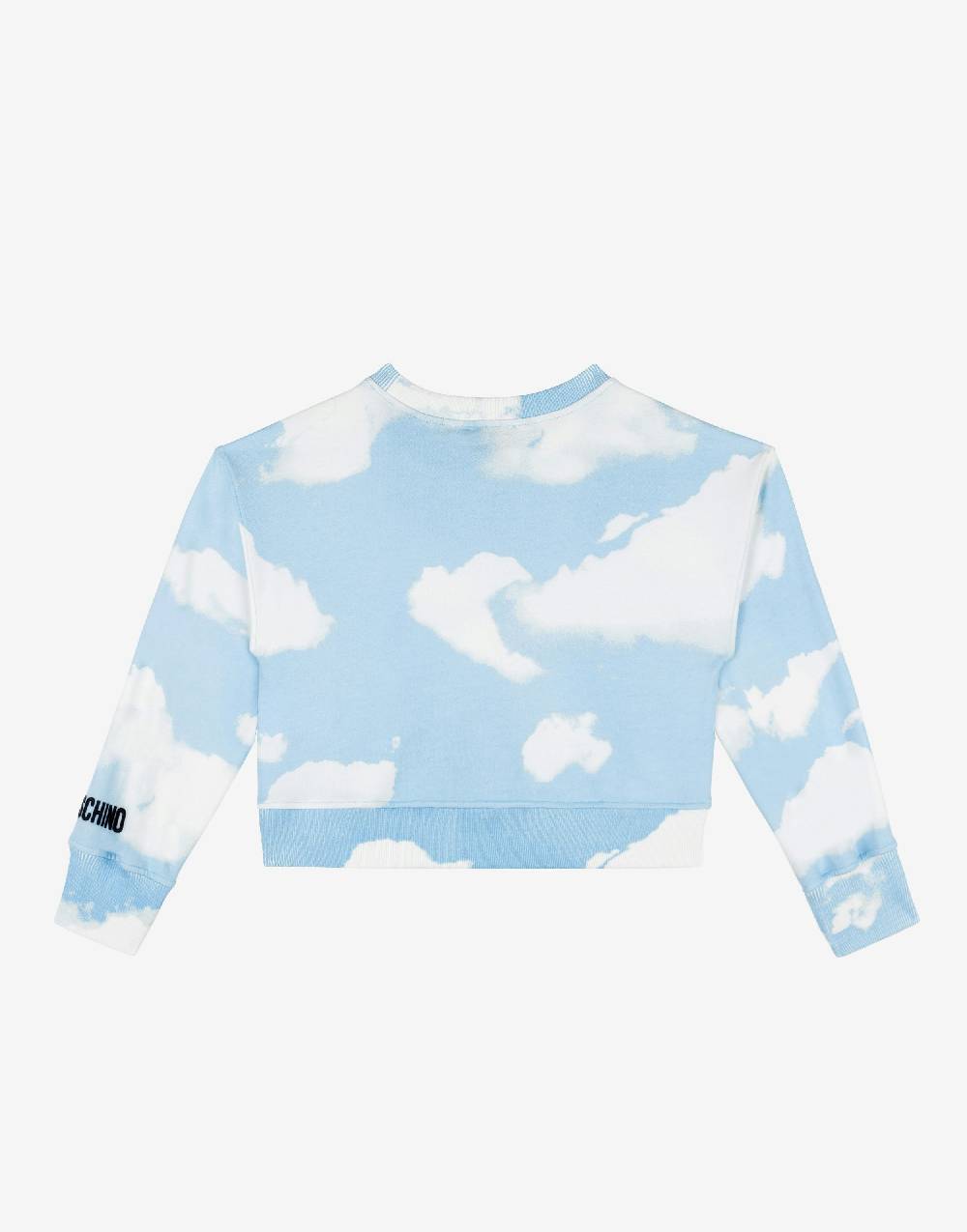 Love Moschino Felpa in cotone Allover Clouds Negozio