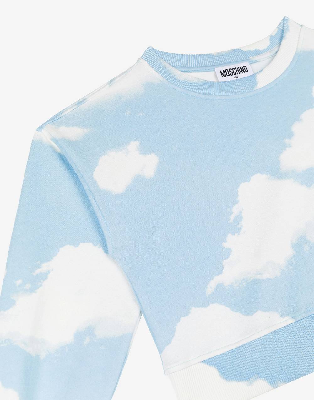 Love Moschino Felpa in cotone Allover Clouds Negozio
