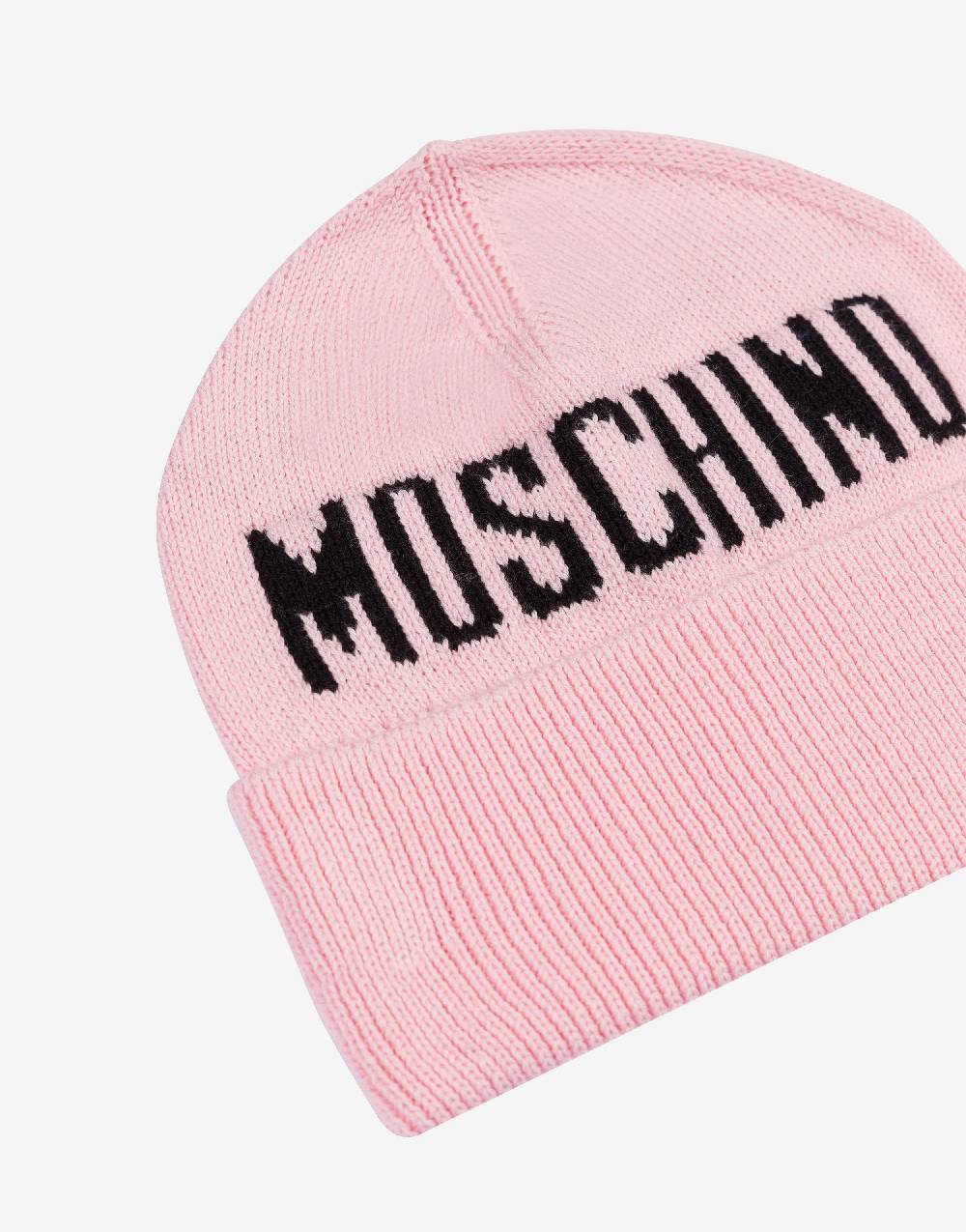 Love Moschino Cappello in maglia con logo Italy