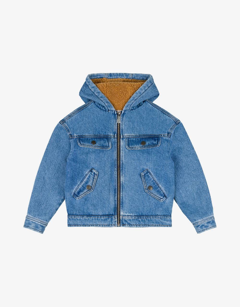 Love Moschino Giacca in denim con cappuccio Embossed Logo