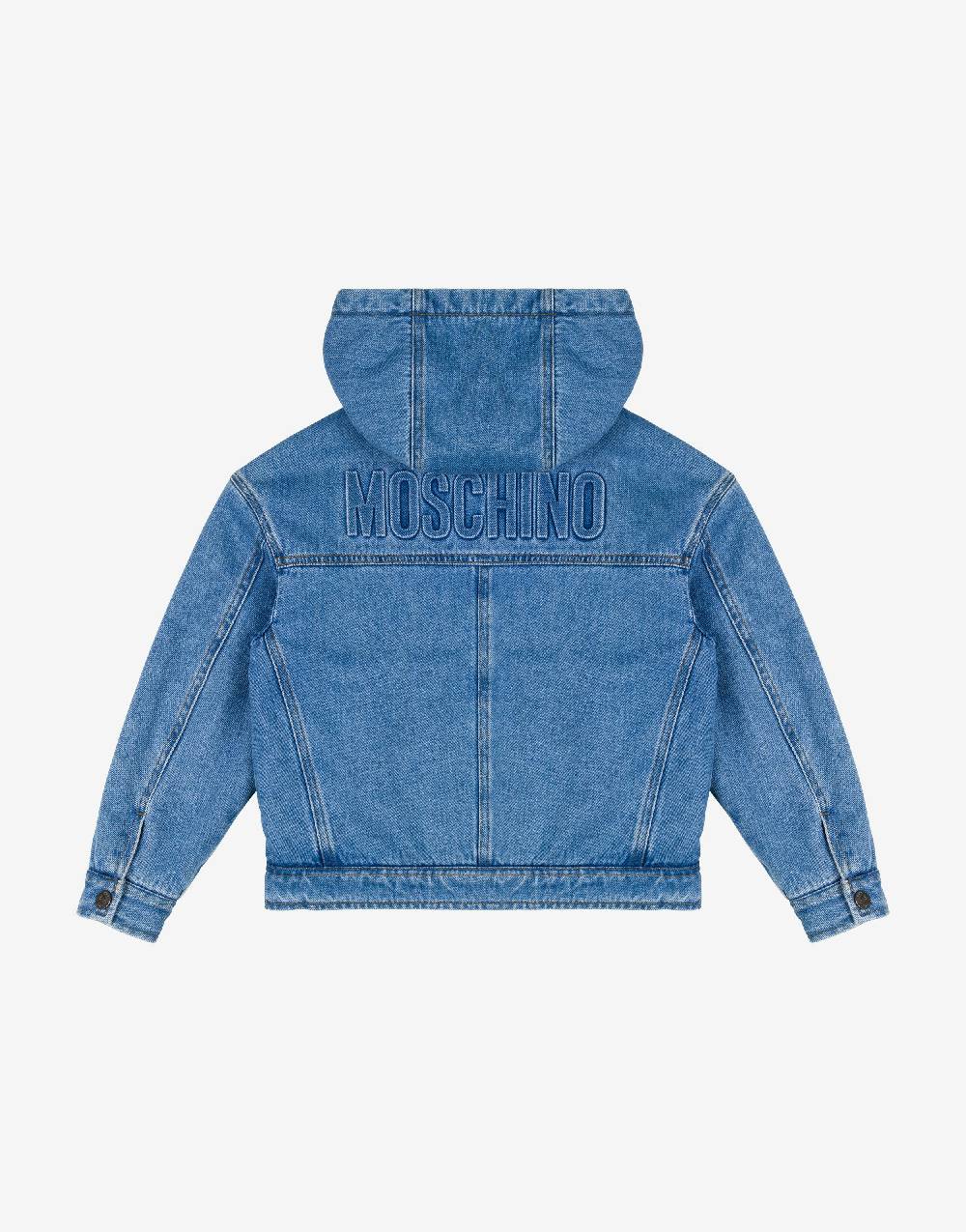 Love Moschino Giacca in denim con cappuccio Embossed Logo Presa