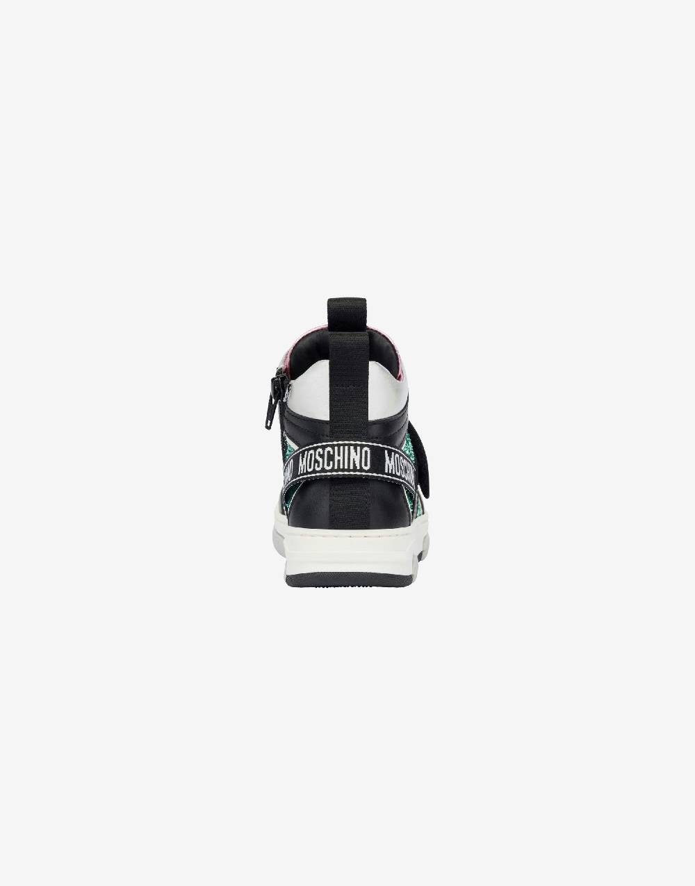 Love Moschino Sneakers alte in glitter e vitello Teddy Patch Offerta Giorno del Papà