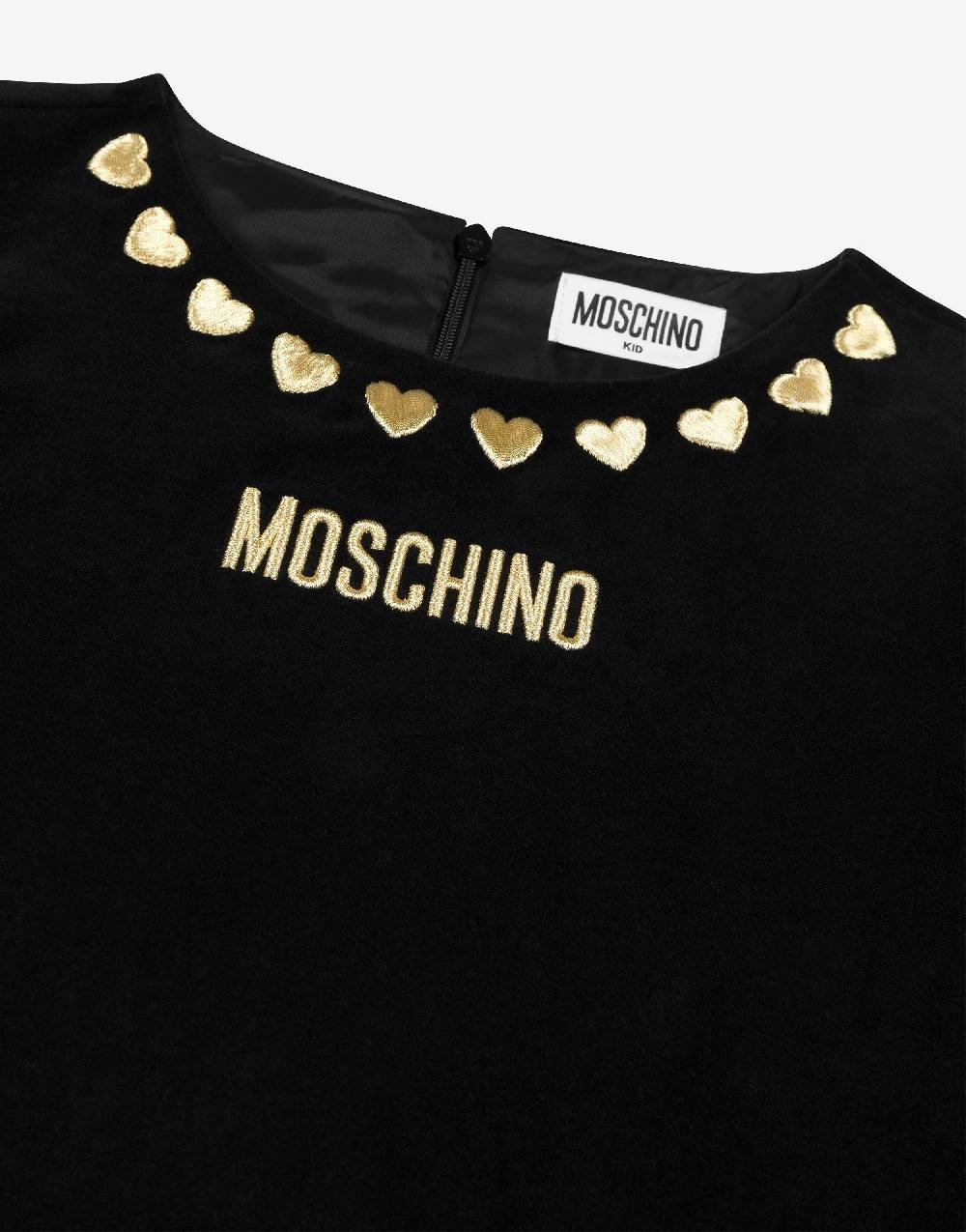 Love Moschino Abito in velluto Heart Embroidery Smaltimento dello stoccaggio