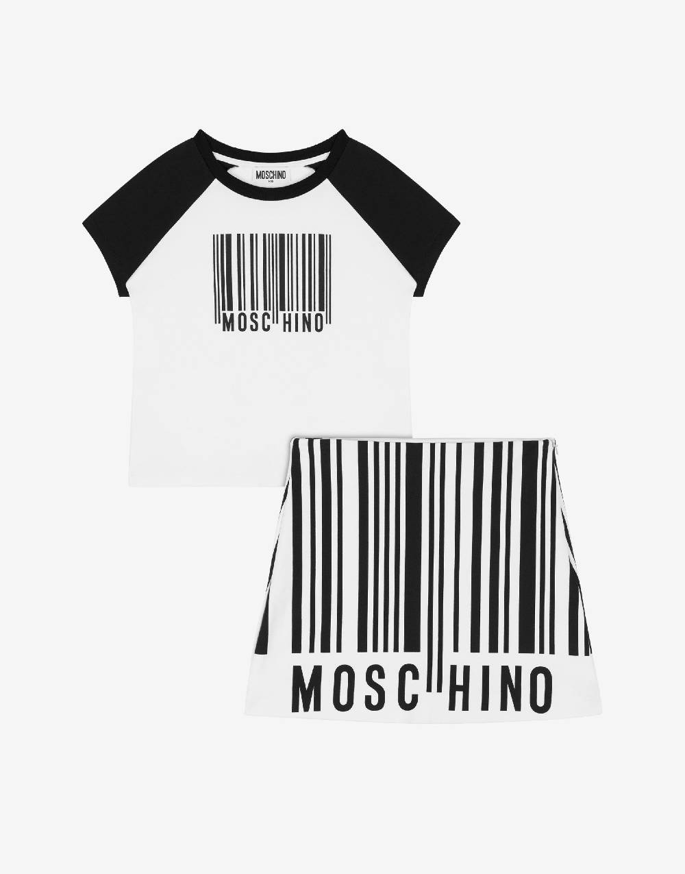 Love Moschino Completo t-shirt e gonna Barcode Grandi sconti