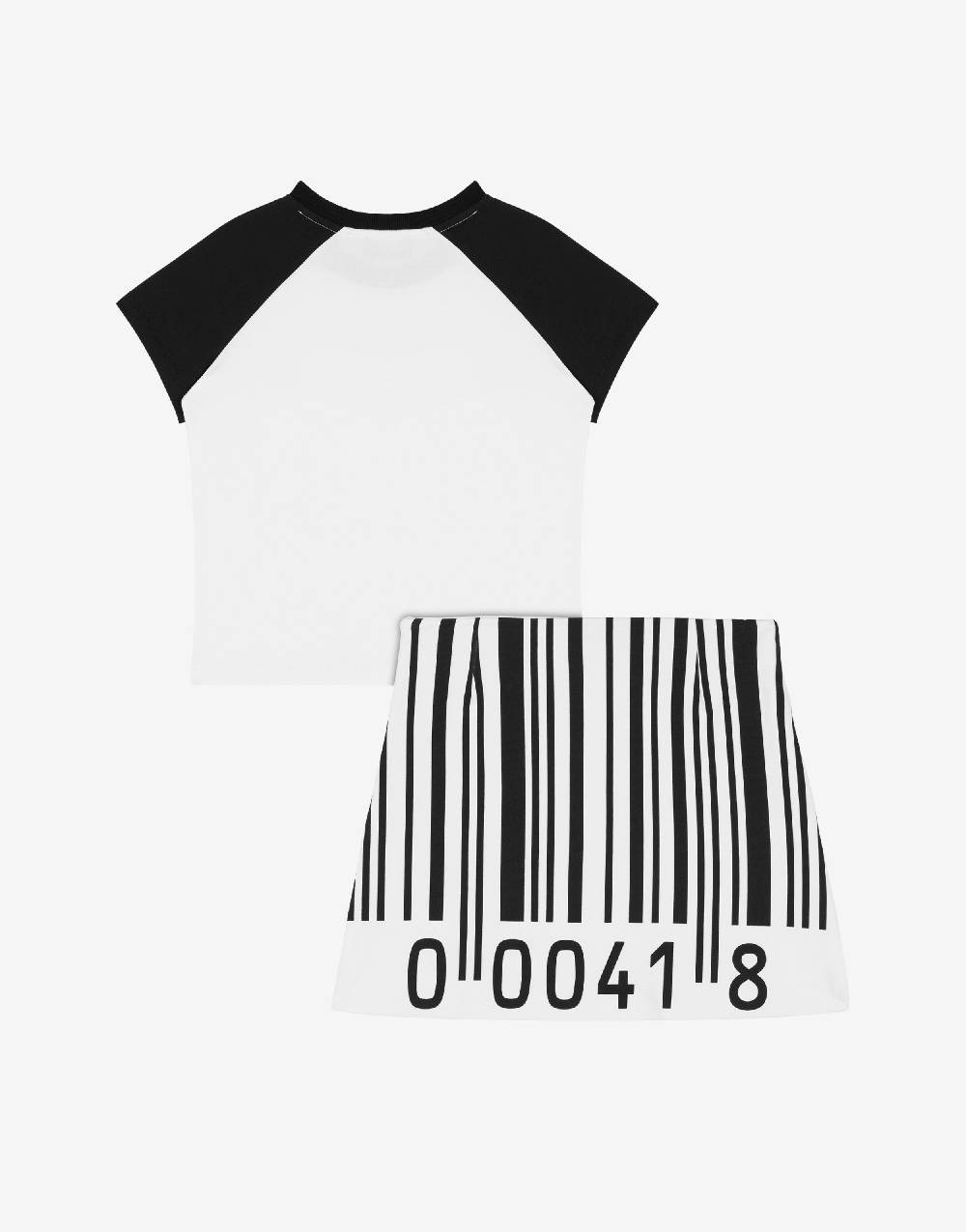 Love Moschino Completo t-shirt e gonna Barcode Grandi sconti
