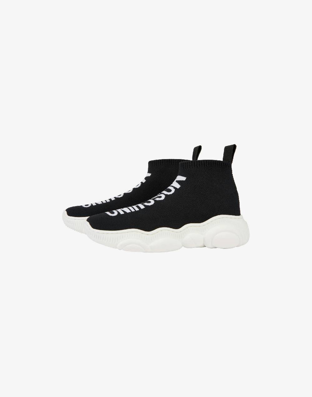 Love Moschino Sock sneakers Teddy Shoes con maxi logo 50% di sconto con spedizione gratuita