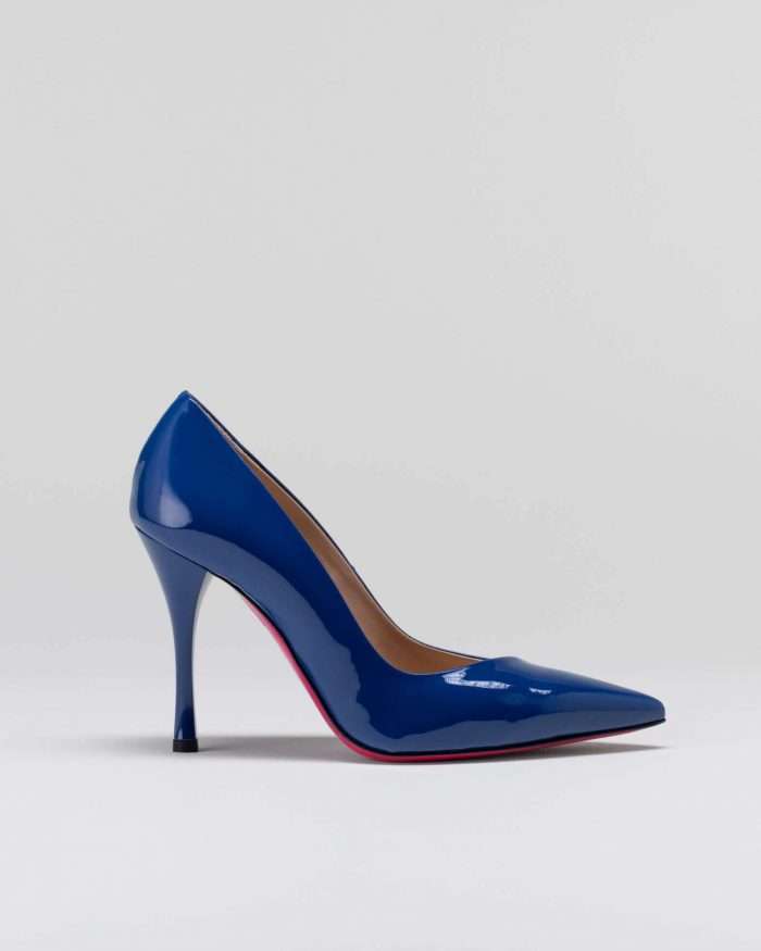 LUCIANO PADOVAN SIMPLE LINE Décolleté Robin PELLE VERNICIATA BLU Soddisfazione Garantita
