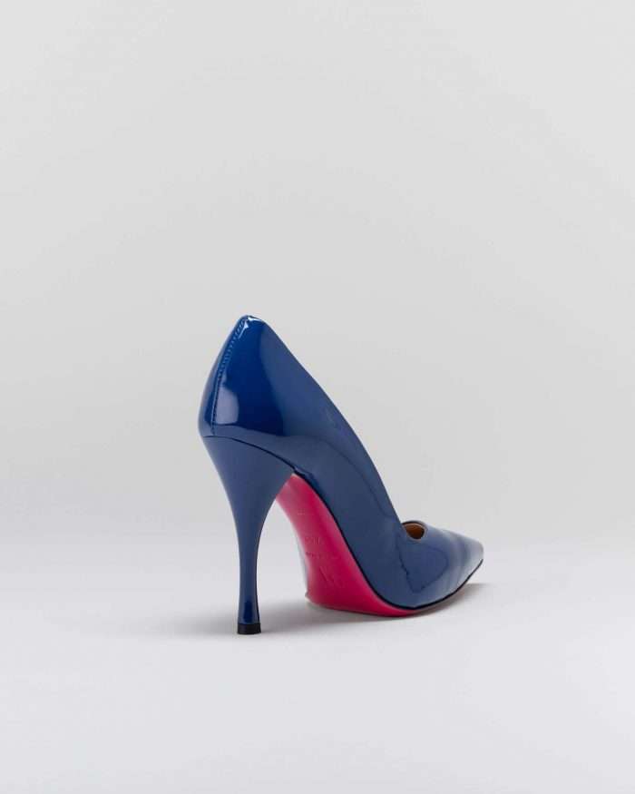 LUCIANO PADOVAN SIMPLE LINE Décolleté Robin PELLE VERNICIATA BLU Soddisfazione Garantita